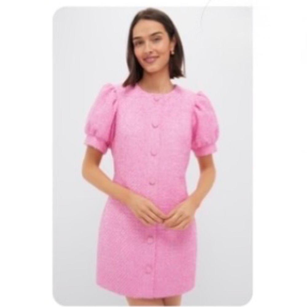 Pink Tweed Kit Mini Dress Pink Medium